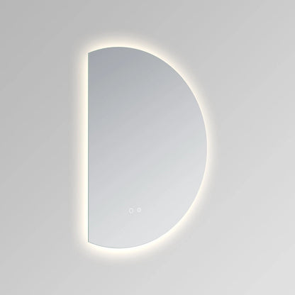 LUXOR HALF LED VANITY ROUND MIRROR - ADJUSTABLE TEMP. & BRIGHTNESS - 32 x 23