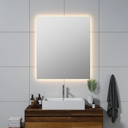 LUXOR LED VANITY SQUARE MIRROR - ADJUSTABLE TEMP. & BRIGHTNESS - 36 x 42