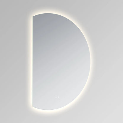 LUXOR HALF LED VANITY ROUND MIRROR - ADJUSTABLE TEMP. & BRIGHTNESS - 48 x 35