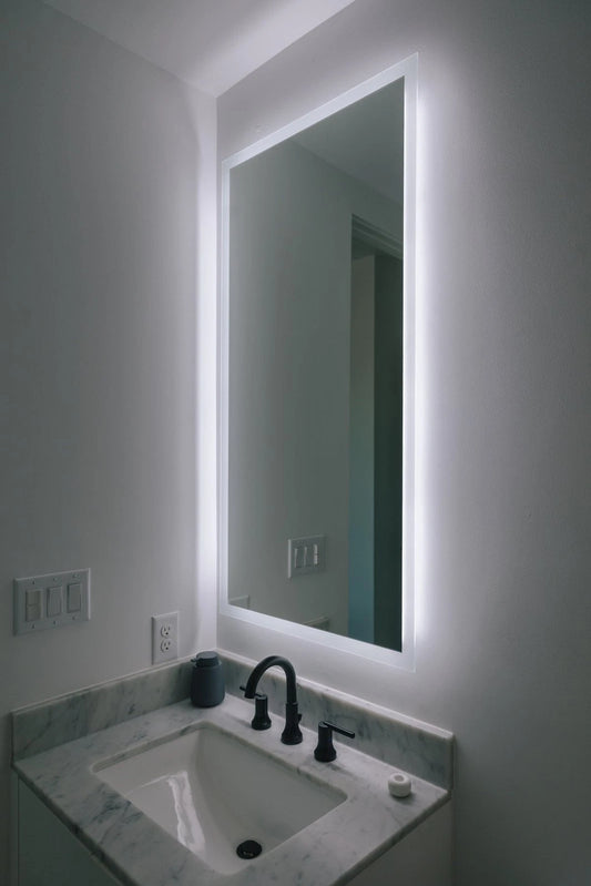 ZEPHYRA LED LIGHTED BATHROOM VANITY RECTANGLE MIRROR - 60 x 28