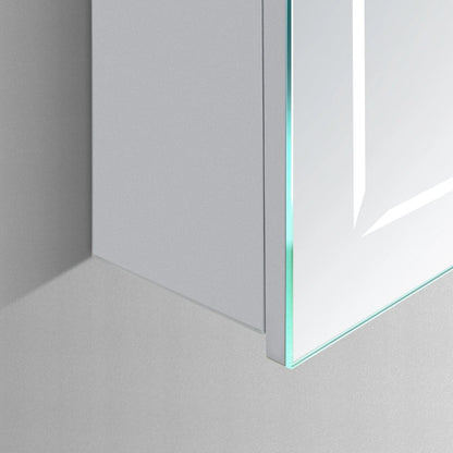ELARA II CONDUCTIVE HINGE-POWERED LED CABINET VANITY SQUARE MIRROR - 28 x 48