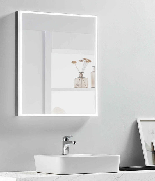 NEBULA LED LIGHTED BATHROOM VANITY RECTANGLE MIRROR - 26 x 20