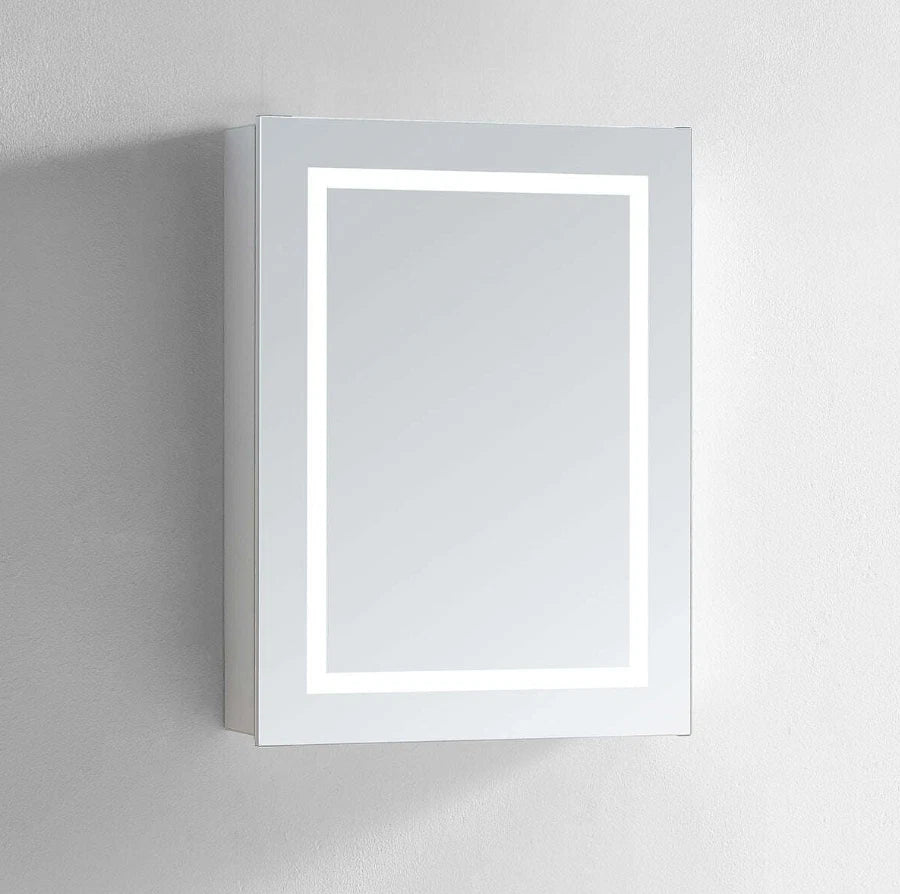 ARIES I LED LIGHTED BATHROOM CABINET VANITY SQUARE MIRROR - 32 x 24