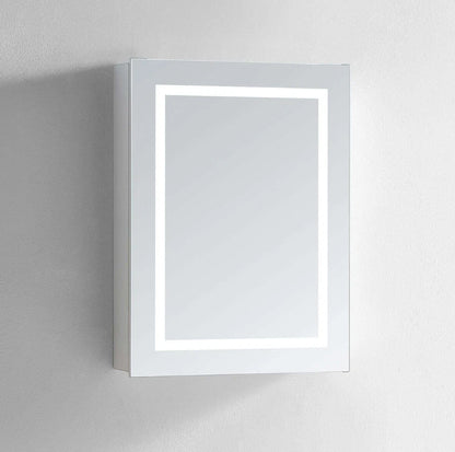 ARIES I LED LIGHTED BATHROOM CABINET VANITY SQUARE MIRROR - 32 x 24