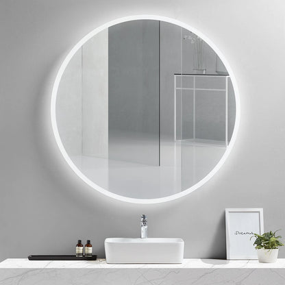 DIAFOTIZO LED LIGHTED BATHROOM VANITY ROUND MIRROR - 48 x 48