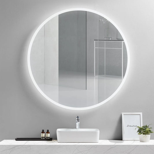 DIAFOTIZO LED LIGHTED BATHROOM VANITY ROUND MIRROR - 48 x 48