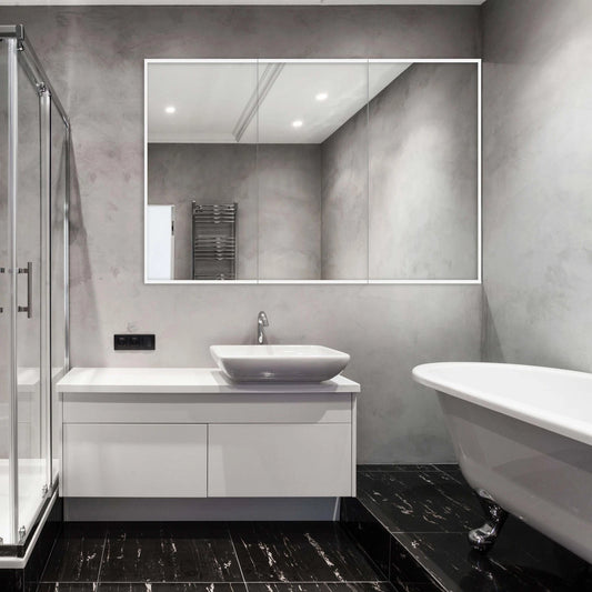 LYLA III LED LIGHTED BATHROOM CABINET VANITY SQUARE MIRROR - 40x60