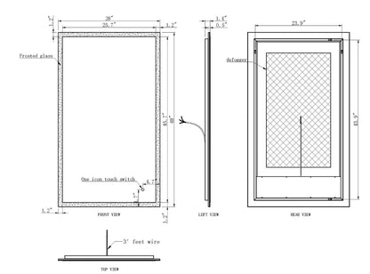 ORION LED ILLUMINATED VANITY RECTANGLE MIRROR - 48 x 28