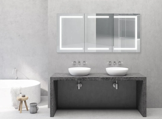 ARIES III LED LIGHTED BATHROOM CABINET VANITY MIRROR - RECTANGLE - 60 x 28