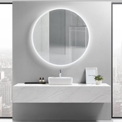 DIAFOTIZO LED LIGHTED BATHROOM VANITY ROUND MIRROR - 48 x 48
