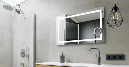 LYDEN LED LIGHTED BATHROOM VANITY MIRROR - RECTANGLE - 28 x 48