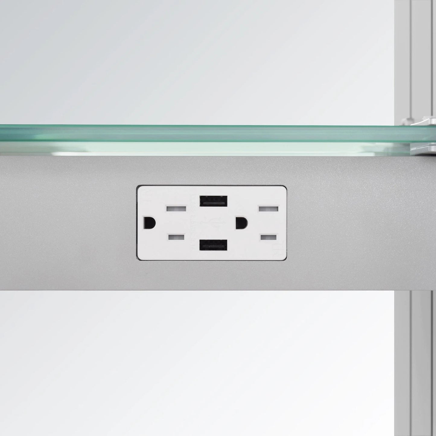 ELARA II CONDUCTIVE HINGE-POWERED LED CABINET VANITY SQUARE MIRROR - 28 x 48