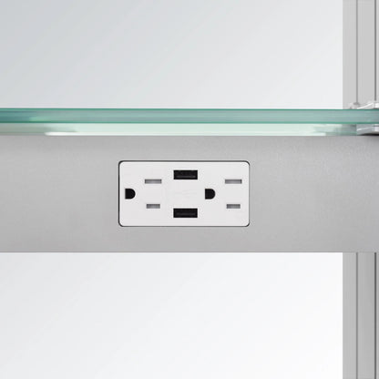 ELARA II CONDUCTIVE HINGE-POWERED LED CABINET VANITY SQUARE MIRROR - 28 x 48