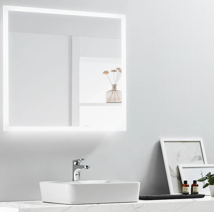 ZEPHYRA LED LIGHTED BATHROOM VANITY RECTANGLE MIRROR - 32 x 32