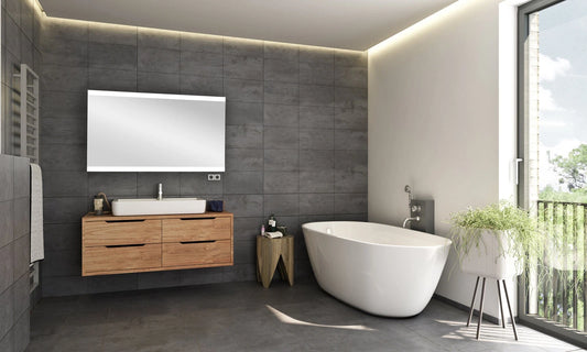 SABINE LED LIGHTED BATHROOM VANITY RECTANGLE MIRROR - 60 x 28