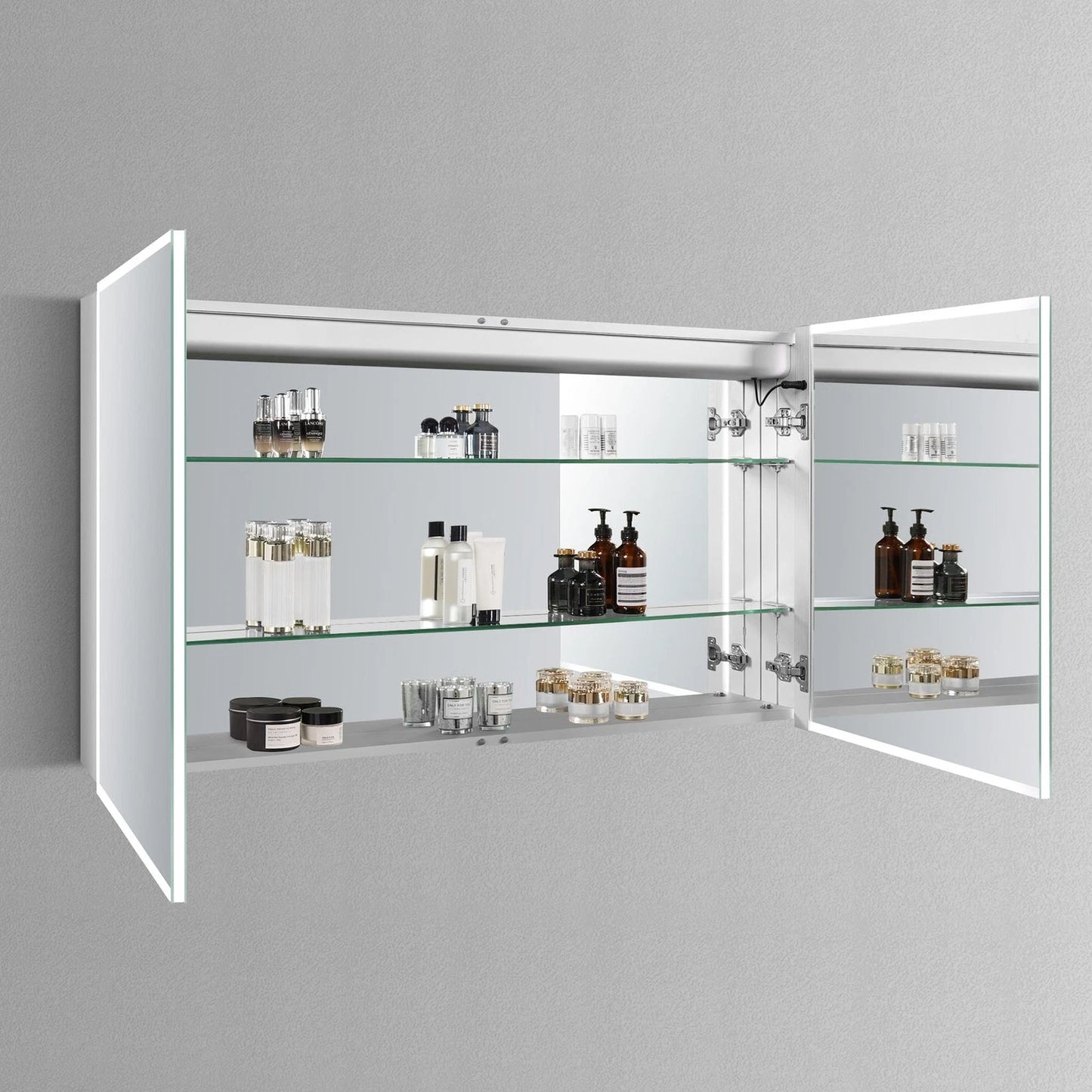 LYLA II LED LIGHTED BATHROOM CABINET VANITY SQUARE MIRROR - 36 x 48