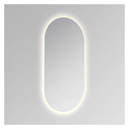 LUXOR PILL LED VANITY OVAL MIRROR - BACKLIT - ADJUSTABLE TEMP. & BRIGHTNESS - 24 x 48