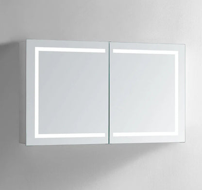ARIES II LED LIGHTED BATHROOM CABINET VANITY RECTANGLE MIRROR - 28 x 48