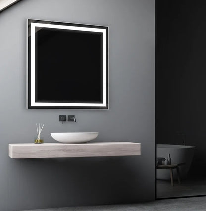 ZEPHYR LED LIGHTED BATHROOM VANITY RECTANGLE MIRROR - 40 x 40