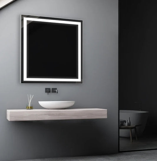 ZEPHYR LED LIGHTED BATHROOM VANITY RECTANGLE MIRROR - 40 x 40