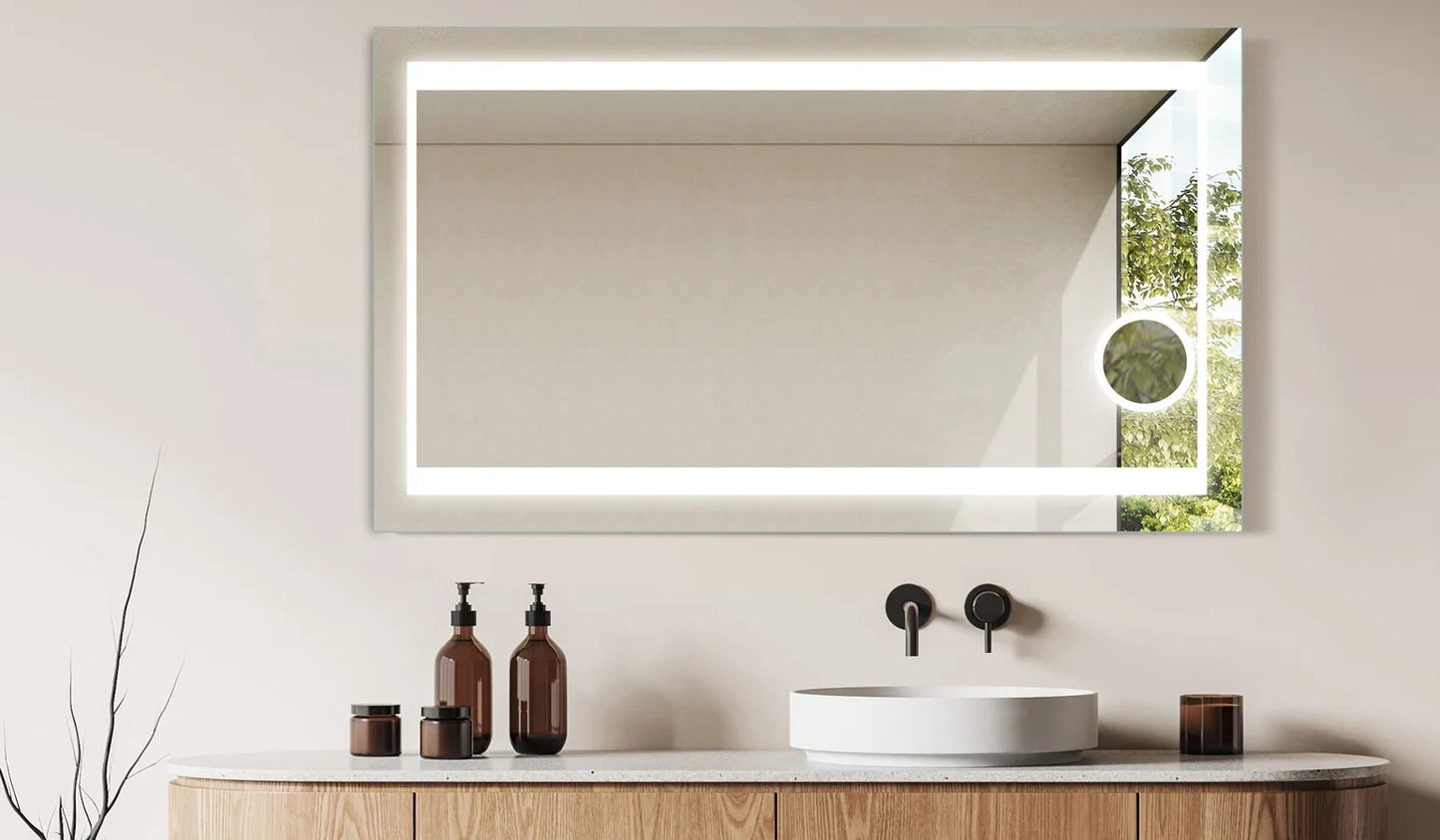 LYDEN LED LIGHTED BATHROOM VANITY MIRROR - RECTANGLE - 28 x 48