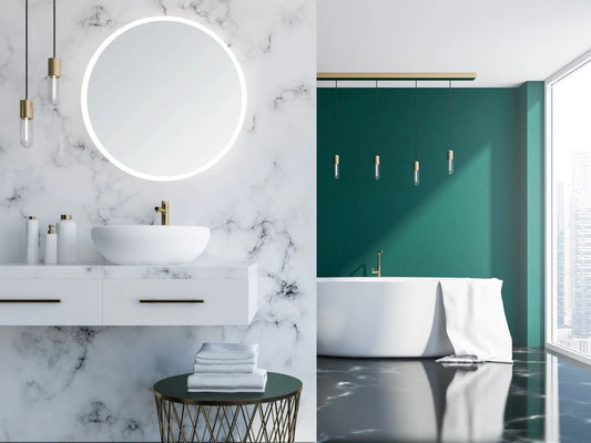 DIAFOTIZO LED LIGHTED BATHROOM VANITY ROUND MIRROR - 40 x 40