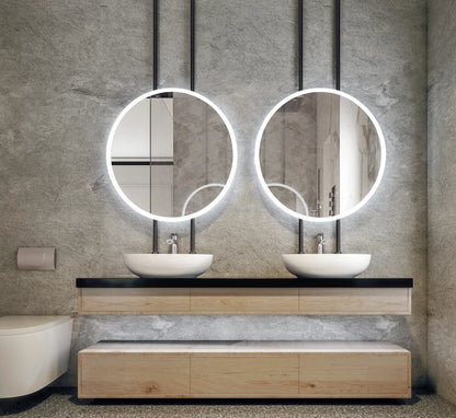 DIAFOTIZO LED LIGHTED BATHROOM VANITY ROUND MIRROR - 32 x 32 (Sold individually)