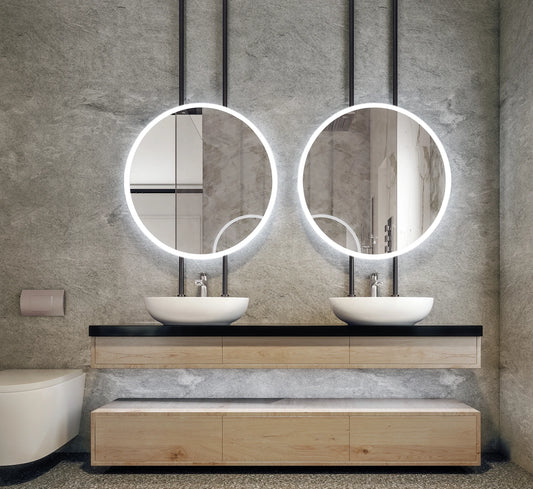 DIAFOTIZO LED LIGHTED BATHROOM VANITY ROUND MIRROR - 32 x 32 (Sold individually)