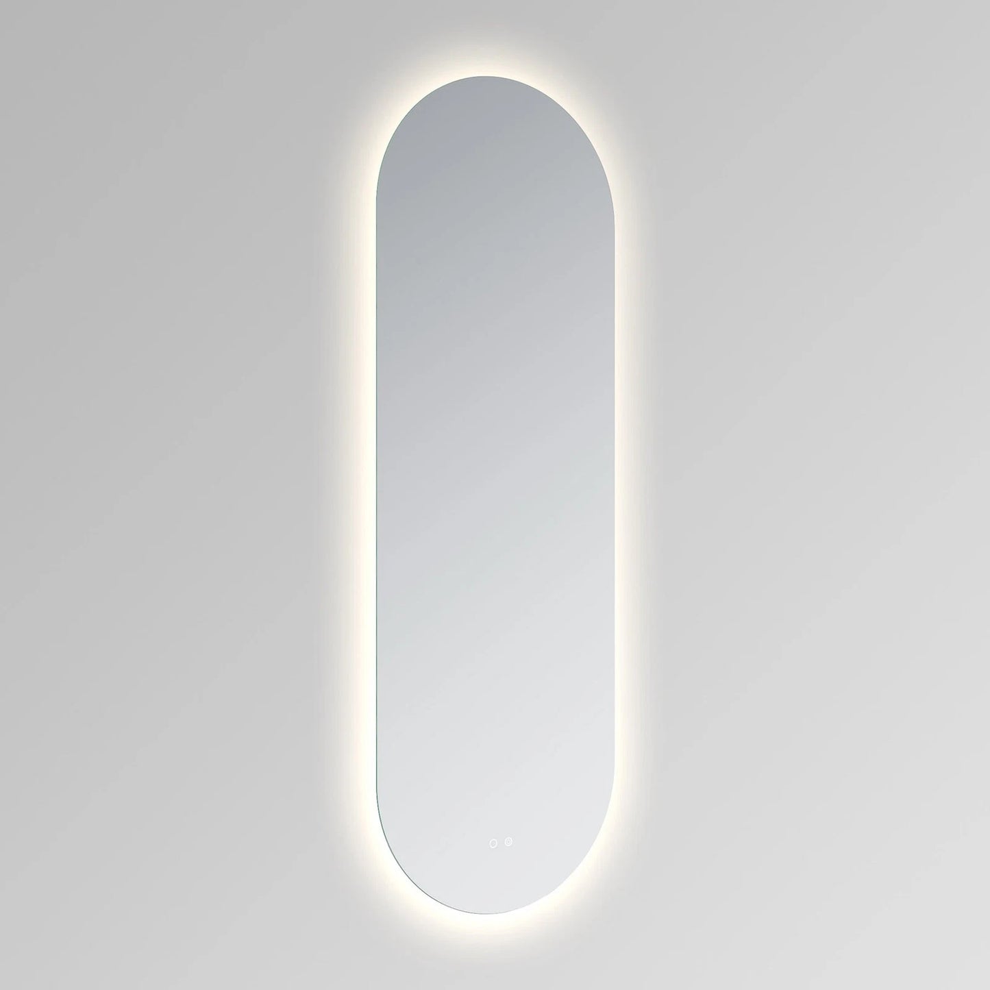 LUXOR PILL LED VANITY OVAL MIRROR - ADJUSTABLE TEMP. & BRIGHTNESS - 23 x 70