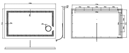 LYDEN LED LIGHTED BATHROOM VANITY MIRROR - RECTANGLE - 28 x 48