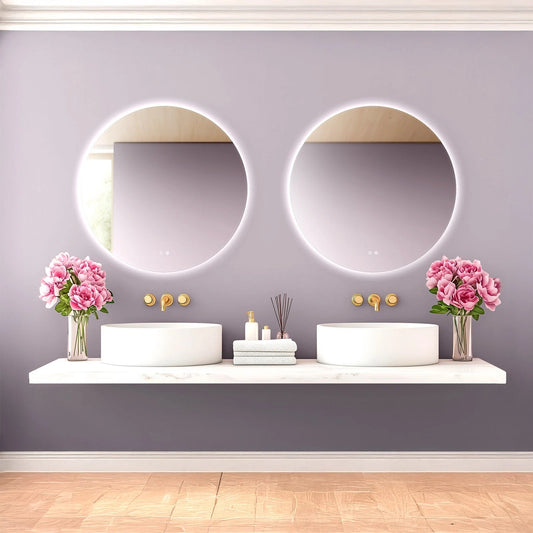 TITAN LED VANITY ROUND MIRROR - ADJUST. TEMP. & BRIGHTNESS - 32 x 32 (Sold as 1)
