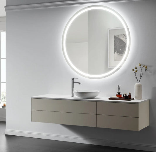 ASTRA LED LIGHTED BATHROOM VANITY ROUND MIRROR - 48 x 48