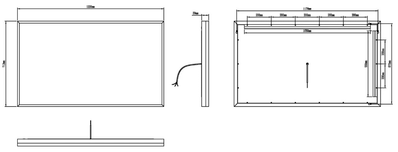 NEBULA LED LIGHTED BATHROOM VANITY RECTANGLE MIRROR - 48 x 28 - (Sold as 1)