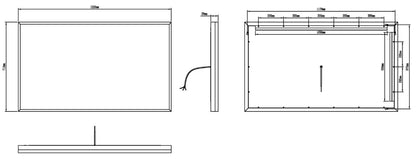 NEBULA LED LIGHTED BATHROOM VANITY RECTANGLE MIRROR - 48 x 28 - (Sold as 1)