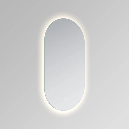 LUXOR PILL LED VANITY OVAL MIRROR - ADJUSTABLE TEMP. & BRIGHTNESS - 20 x 39