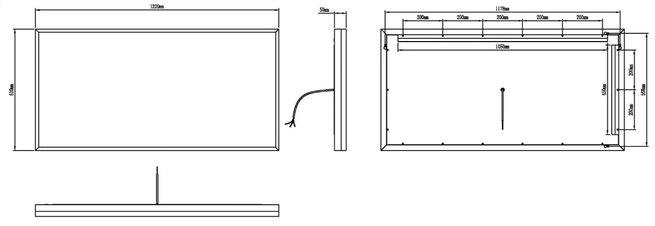 NEBULA LED LIGHTED BATHROOM VANITY RECTANGLE MIRROR - 48 x 24 (Sold as 1)