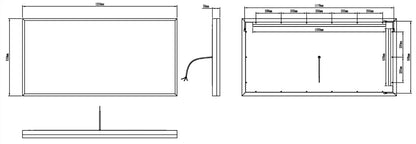 NEBULA LED LIGHTED BATHROOM VANITY RECTANGLE MIRROR - 48 x 24 (Sold as 1)