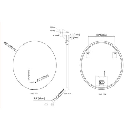 TITAN LED VANITY ROUND MIRROR - ADJUST. TEMP. & BRIGHTNESS - 32 x 32 (Sold as 1)