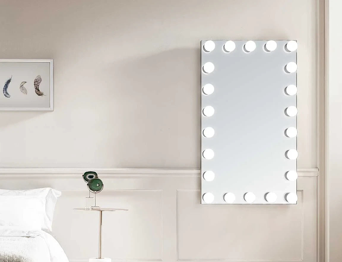 NOVA LED LIGHTED HOLLYWOOD VANITY RECTANGLE MIRROR - DIMMABLE - 48 x 28