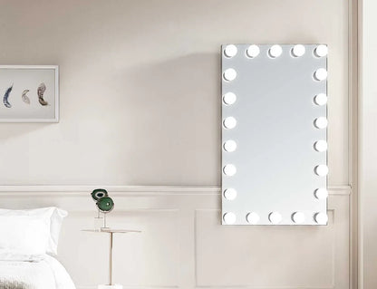 NOVA LED LIGHTED HOLLYWOOD VANITY RECTANGLE MIRROR - DIMMABLE - 48 x 28