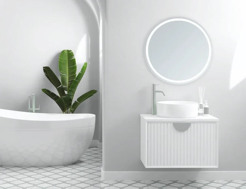 ASTRA LED LIGHTED BATHROOM VANITY ROUND MIRROR - 32 x 32