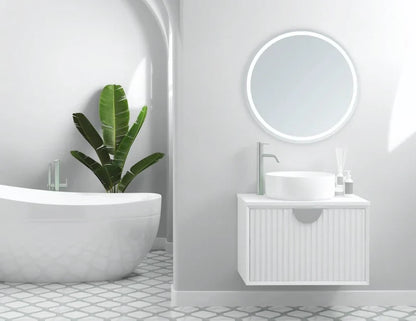 ASTRA LED LIGHTED BATHROOM VANITY ROUND MIRROR - 32 x 32