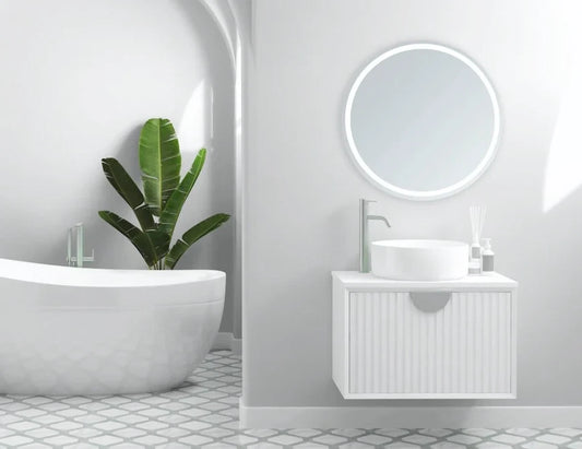 ASTRA LED LIGHTED BATHROOM VANITY ROUND MIRROR - 32 x 32
