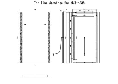 SABINE LED LIGHTED BATHROOM VANITY RECTANGLE MIRROR - 48 x 28