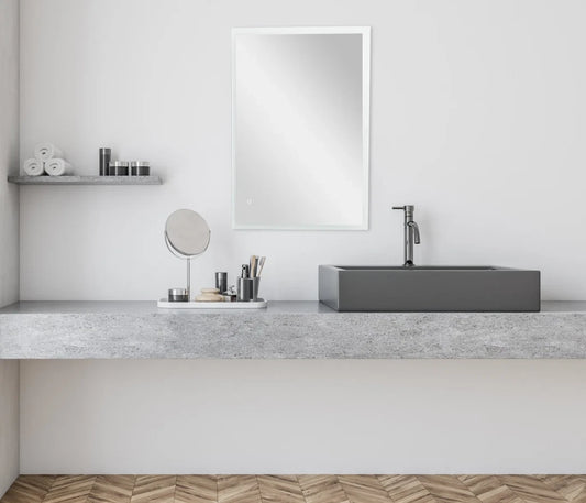 SYLVA LED LIGHTED BATHROOM VANITY SQUARE MIRROR - 48 x 30