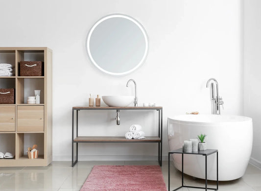 ASTRA LED LIGHTED BATHROOM VANITY ROUND MIRROR - 24 x 24
