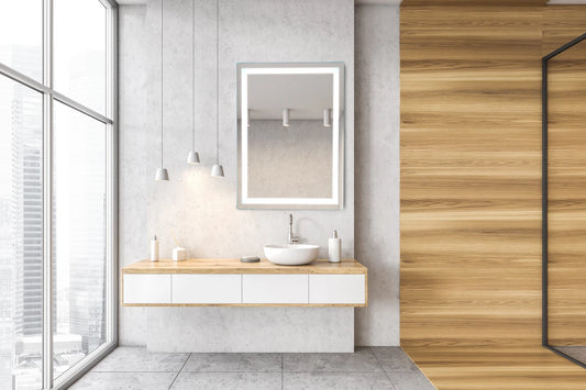 ZEPHYR LED LIGHTED BATHROOM VANITY RECTANGLE MIRROR - 40 x 24