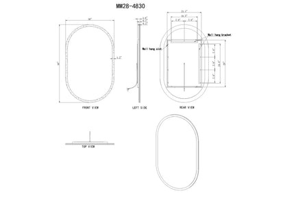 VEGA PILL LED ILLUMINATED OVAL MIRROR