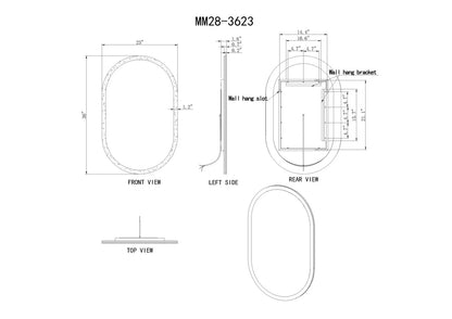 VEGA PILL LED ILLUMINATED OVAL MIRROR