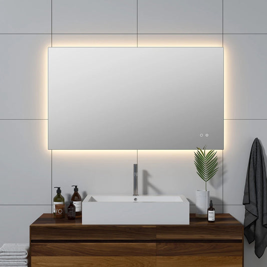 LUXOR LED VANITY SQUARE MIRROR - ADJUSTABLE TEMP. & BRIGHTNESS - 48 x 28